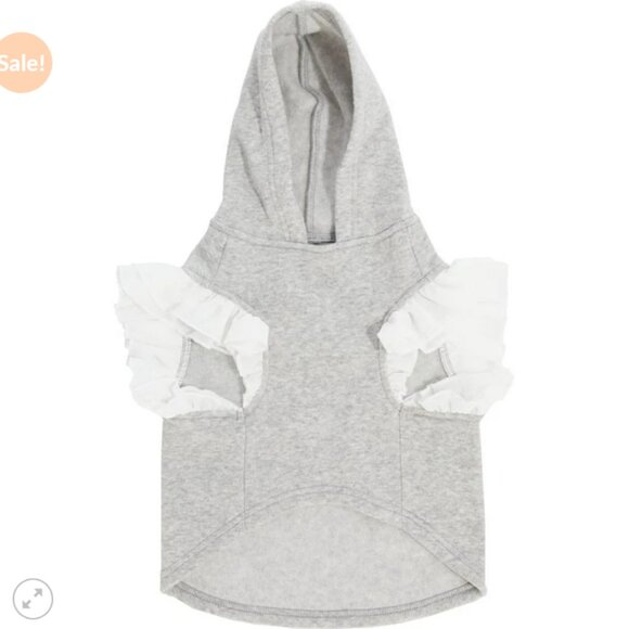 Dog Fleece Hoodie Sweater NAP QUEEN Gray, Short sleeve, Smaller Large Dogs - Picture 4 of 7